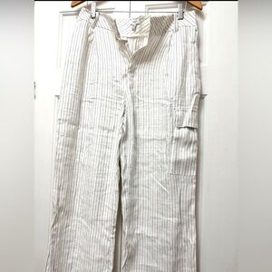 Twist | Striped White Pants